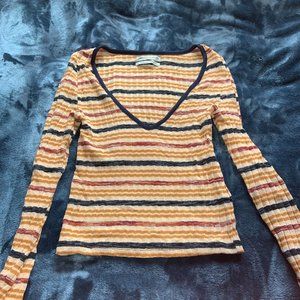 Urban Outfitters Ribbed Striped Top